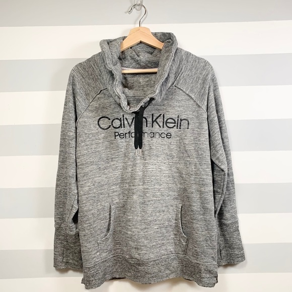 Calvin Klein Tops - Calvin Klein, Black, Cowl Neck, XL, Sweatshirt